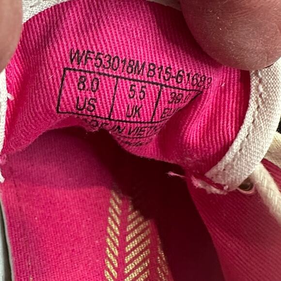 Keds floral canvas shoes pink flowers green leaves lace up size 8 - Picture 5 of 6